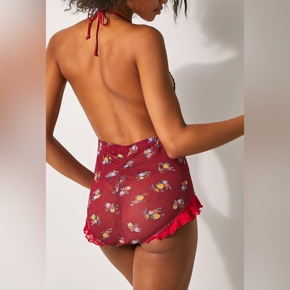We are HAH Butterfly Printed Bodysuit in Cheap Perfume Wino Womens Sz Med NWT - Picture 2 of 13